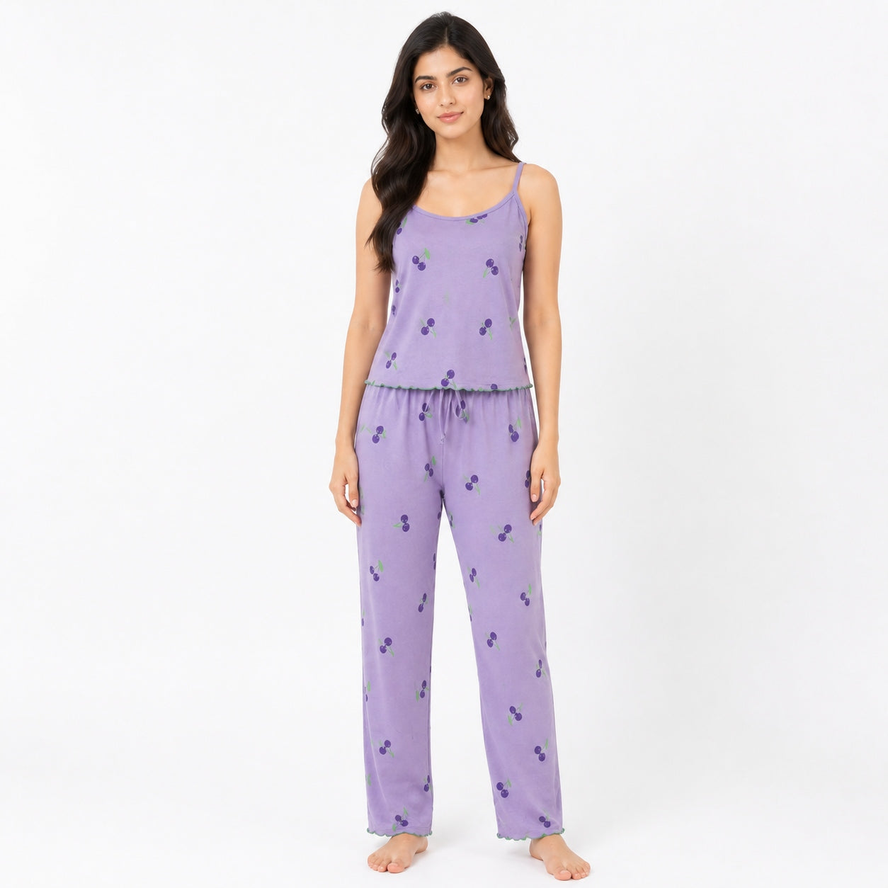 Women’s Cherry Bliss Cotton Sleeveless PJ Set Soft & Lightweight