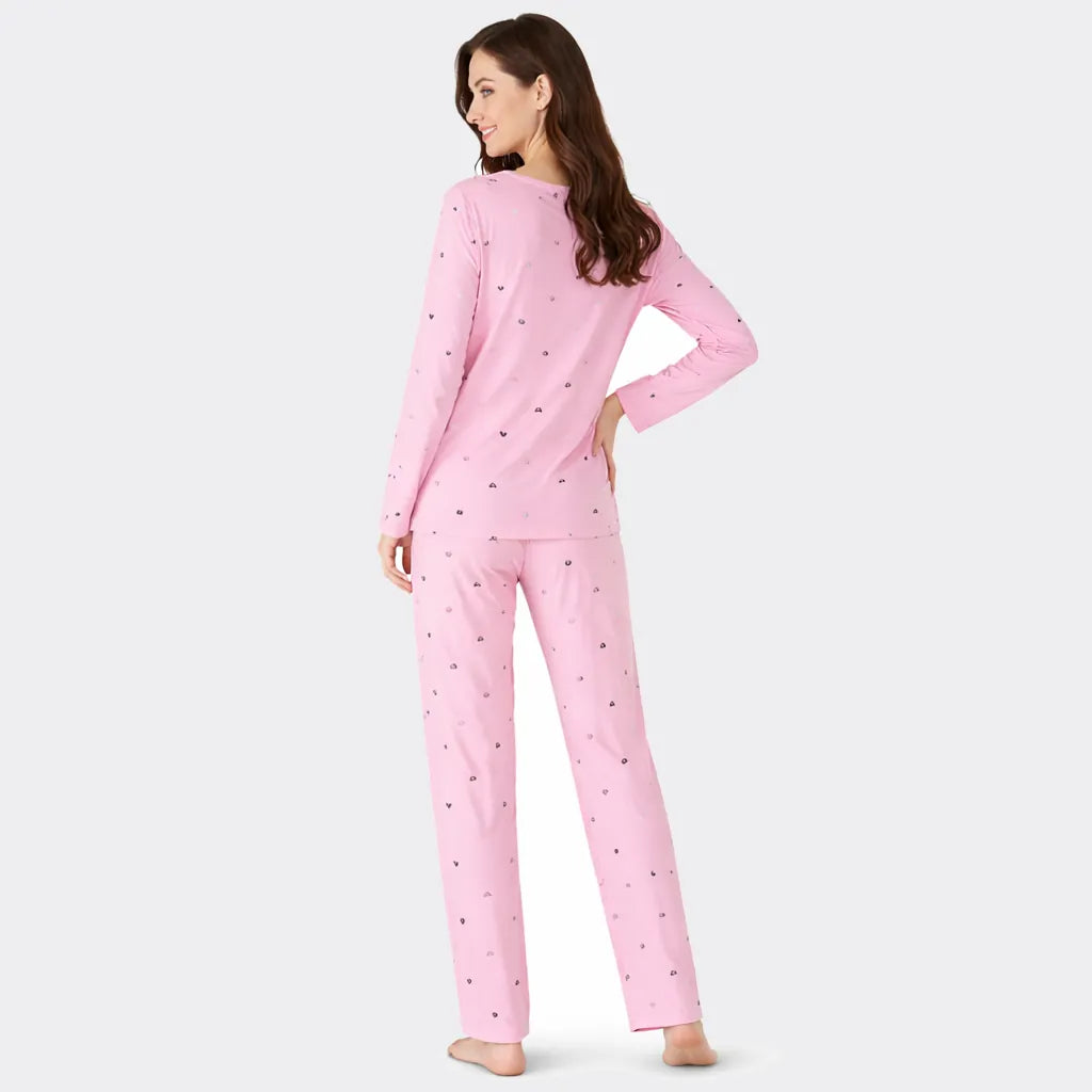 Buy Heart Love Printed 2 Piece Cotton Women Night Suit Online Pakistan COD - MK Garments
