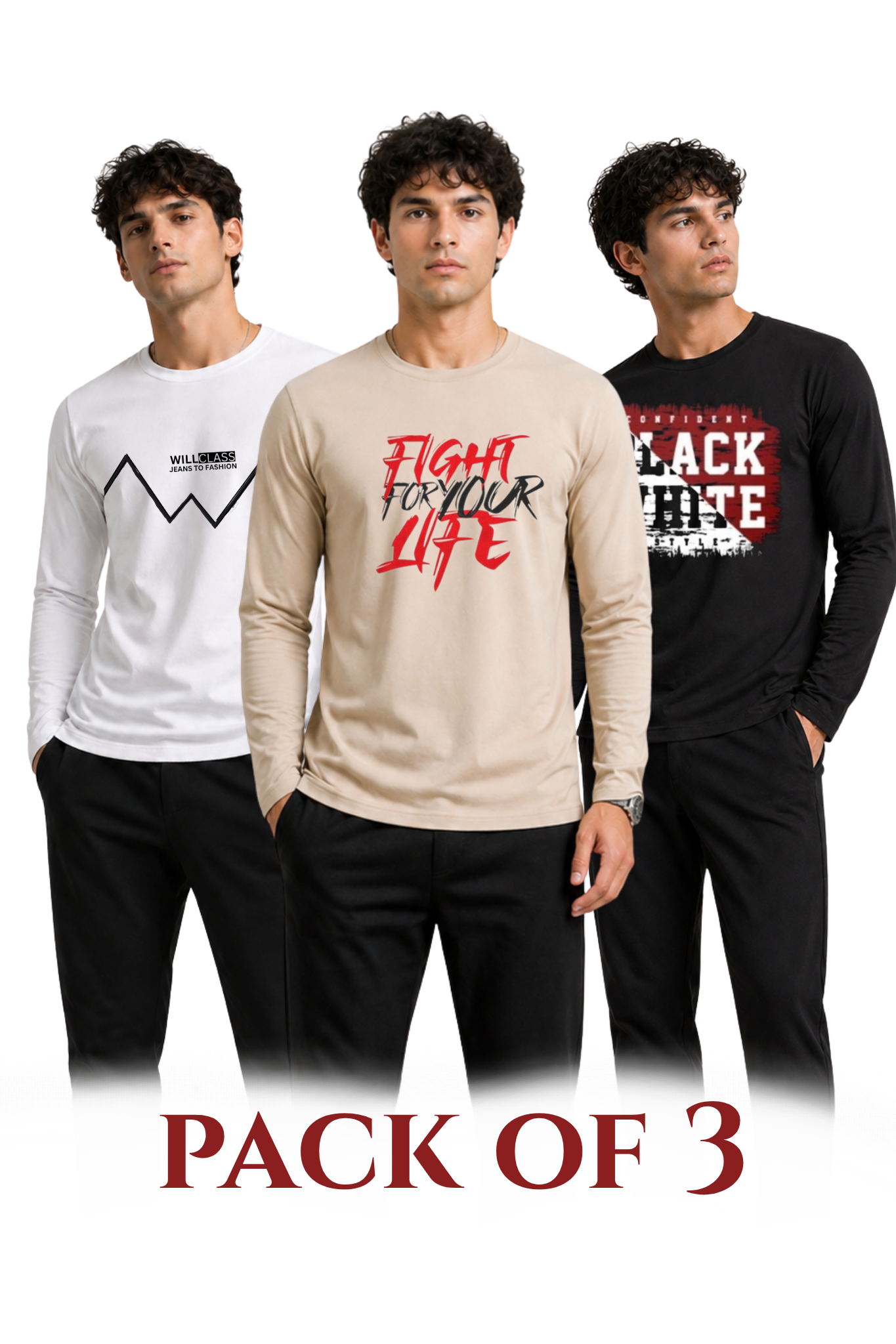 Pack Of 3 Printed TShirt