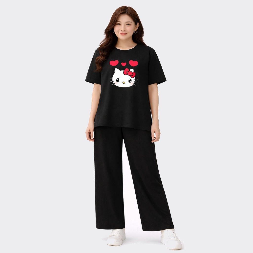 Buy Kitty Printed 2 Piece Women Night Suit Pajama Online Pakistan COD - MK Garments