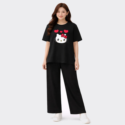 Buy Kitty Printed 2 Piece Women Night Suit Pajama Online Pakistan COD - MK Garments