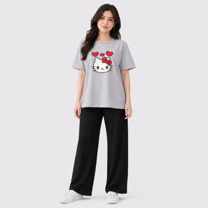 Buy Kitty Printed 2 Piece Women Night Suit Pajama Online Pakistan COD - MK Garments