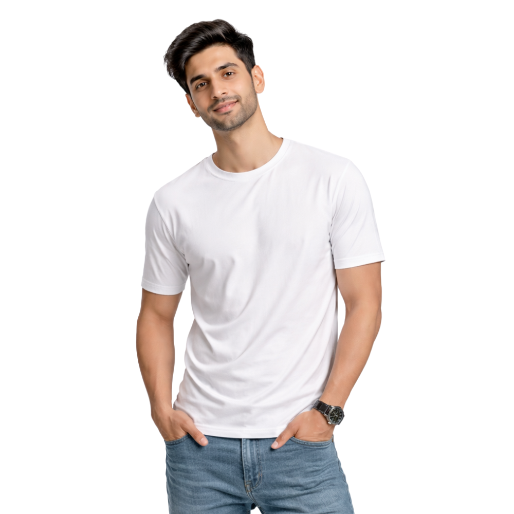 Plain Colors Half Sleeves T Shirts For Mens