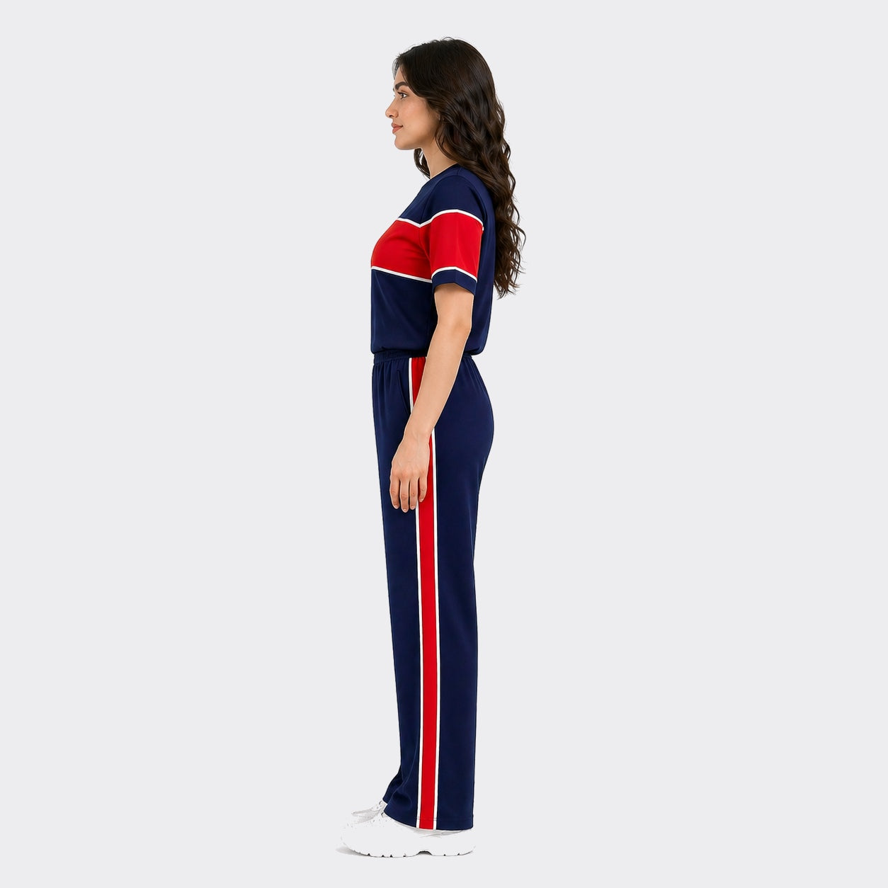 Buy Women Panel Tee Straight Trouser Tracksuit Set Online Pakistan COD - MK Garments