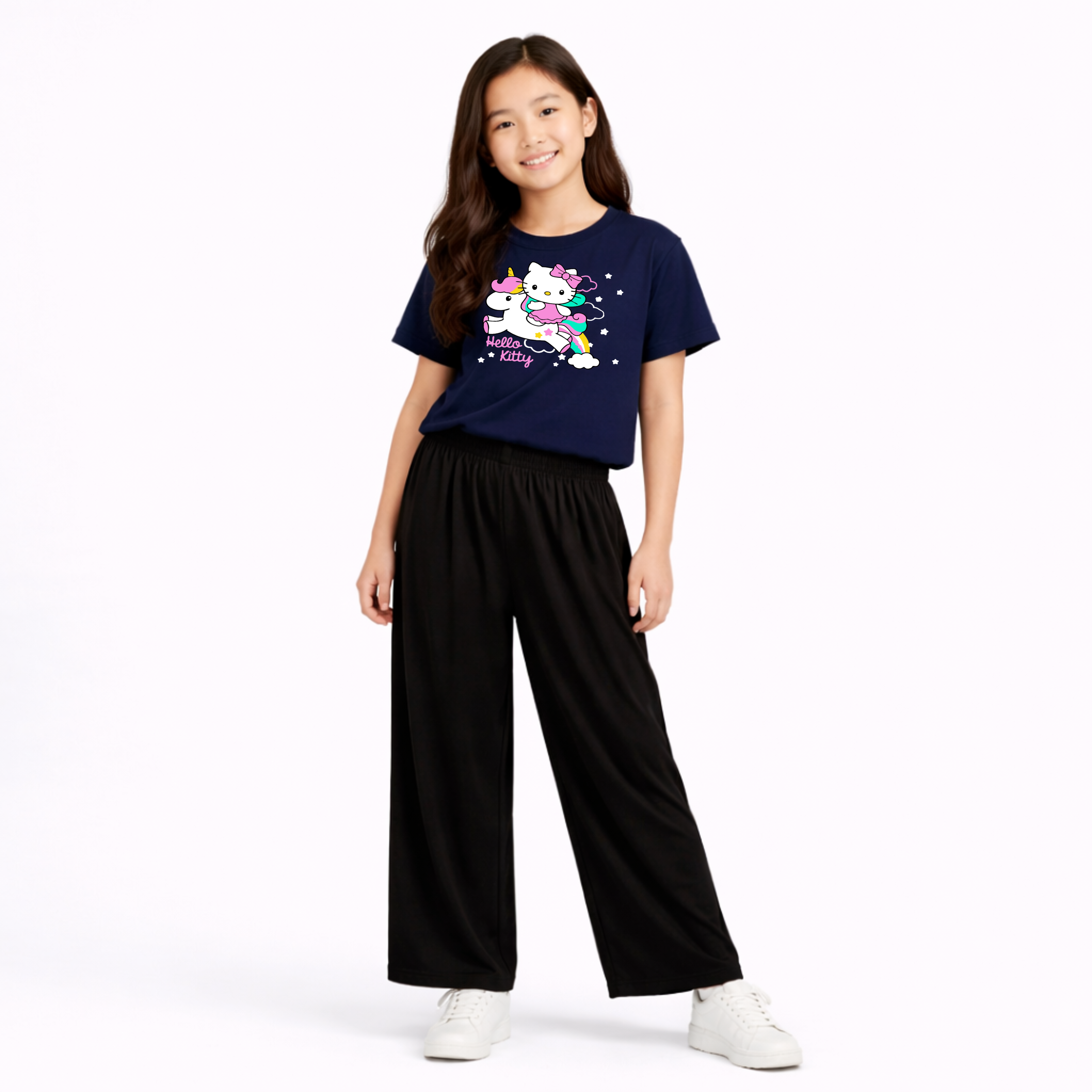Kids Summer Hello kitty Printed 2 Pcs Set Soft Jersey Fabric