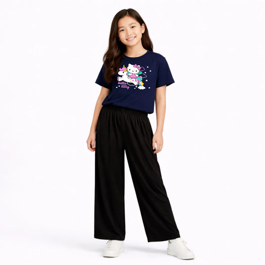 Buy Kids Summer Hello Kitty Printed 2 Piece Jersey Set Online Pakistan COD - MK Garments