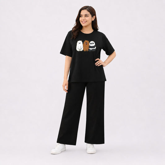 Buy 3 Bears Printed 2 Piece Cotton Women Night Suit Pajama Online Pakistan COD - MK Garments