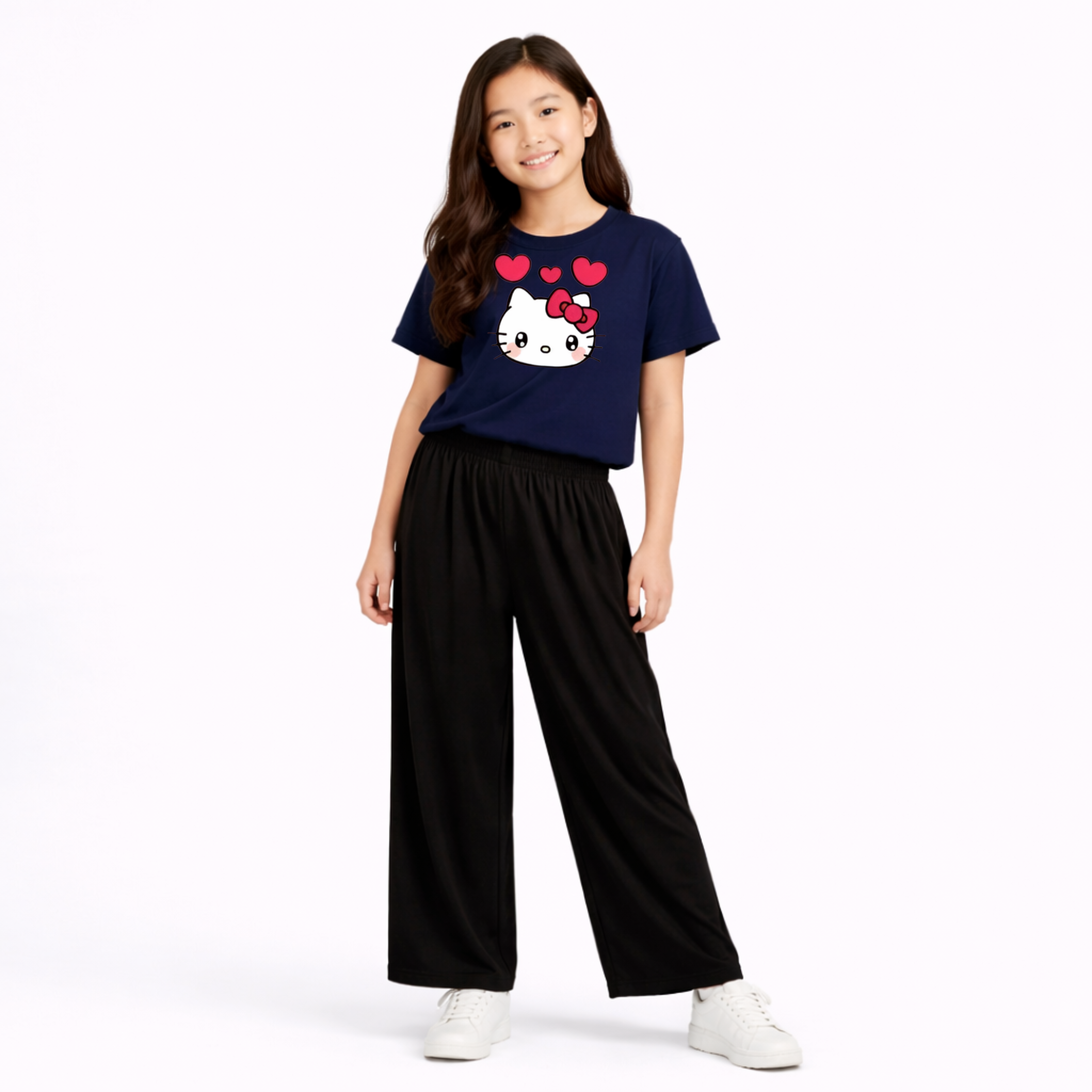 Kids Summer kitty Printed 2 Pcs Set Soft Jersey Fabric