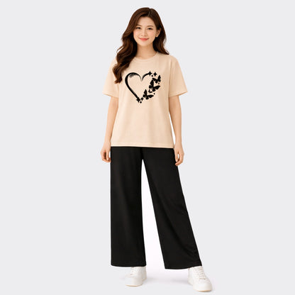 Butterfly Heart Printed 2 Piece PJ Set
