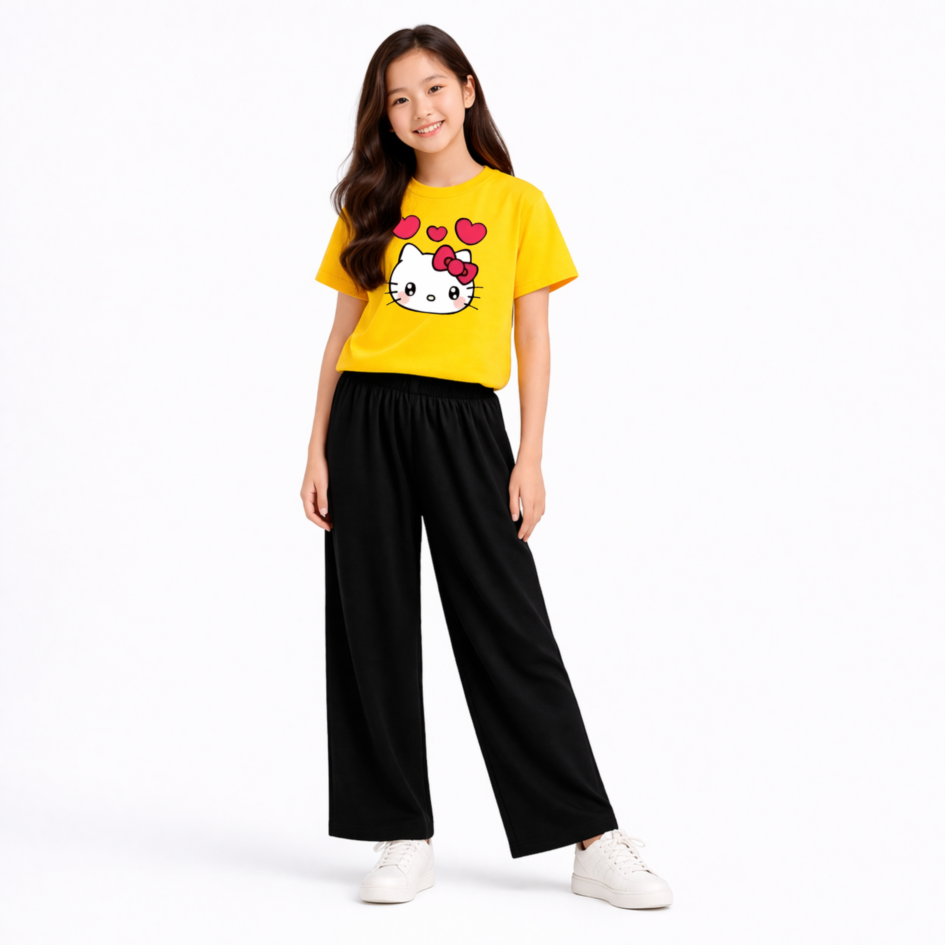 Kids Summer kitty Printed 2 Pcs Set Soft Jersey Fabric