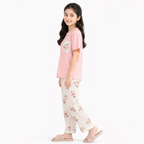Floral Printed 2 Piece Pj Set For Kids