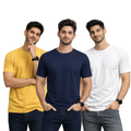 Pack Of 3 Plain Colors Half Sleeves T Shirts For Mens