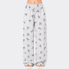 Bow Print Relaxed Soft Cotton Trouser – Grey