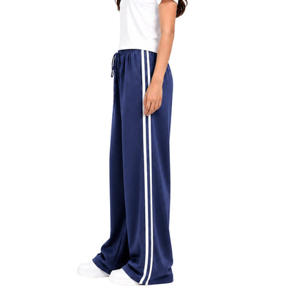 Double Side 2 White Stripes Trouser Soft Jersey - Blue