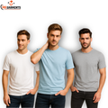 Pack Of 3 Plain Colors Half Sleeves T Shirts For Mens