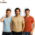 Pack Of 3 Plain Colors Half Sleeves T Shirts For Mens