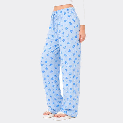Flower Print Trouser – Sky Blue