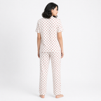 Summer Crinkled Heart Print Pajama Set