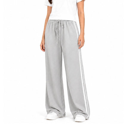 Double Side 2 White Stripes Trouser Soft Jersey - Grey