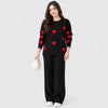 Heart Printed Warm Winter Fleece Co-Ord Set