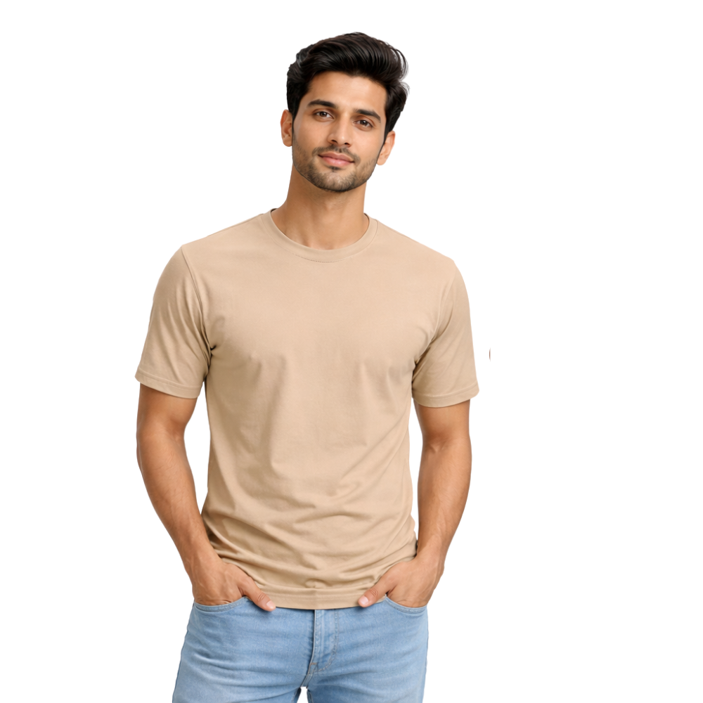 Plain Colors Half Sleeves T Shirts For Mens