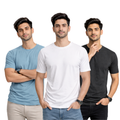 Pack Of 3 Plain Colors Half Sleeves T Shirts For Mens