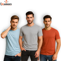Pack Of 3 Plain Colors Half Sleeves T Shirts For Mens