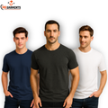 Pack Of 3 Plain Colors Half Sleeves T Shirts For Mens