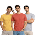 Pack Of 3 Plain Colors Half Sleeves T Shirts For Mens