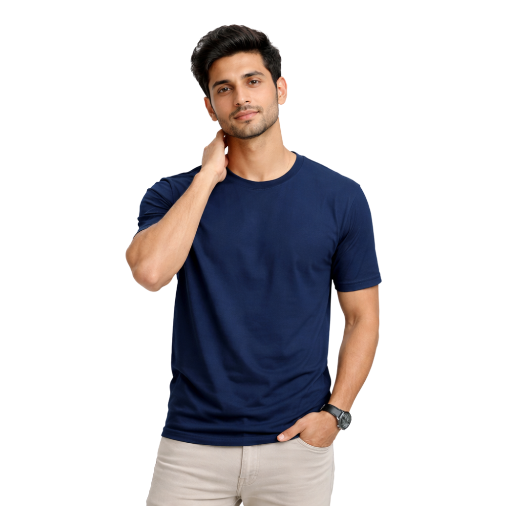 Plain Colors Half Sleeves T Shirts For Mens