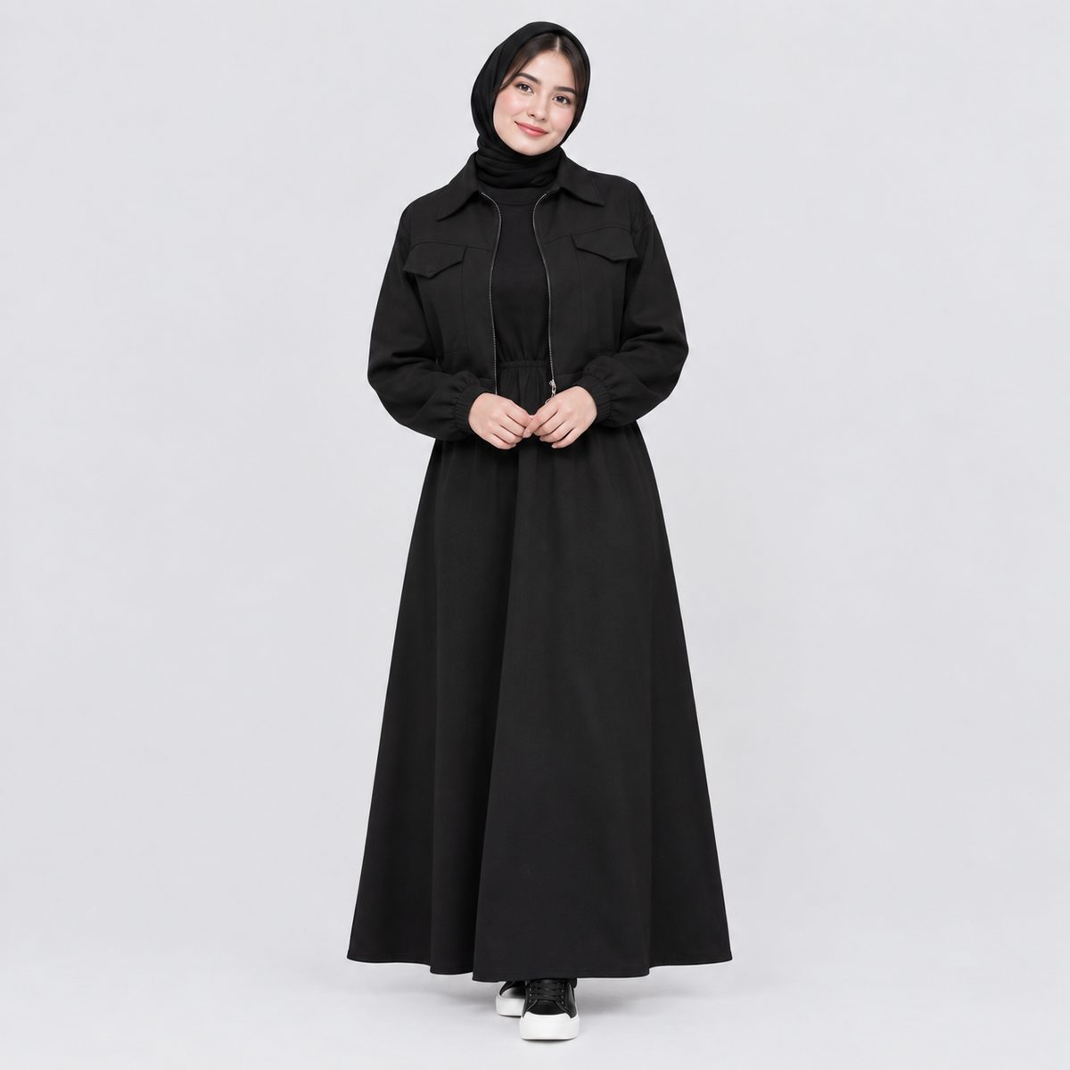 Urban Fleece Zip Jacket & Flared Maxi Dress Set  Women's 2-Piece