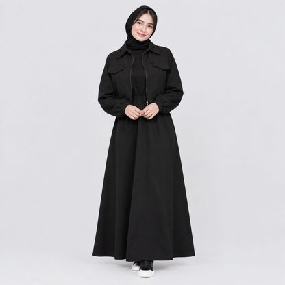 Urban Fleece Zip Jacket & Flared Maxi Dress Set  Women's 2-Piece