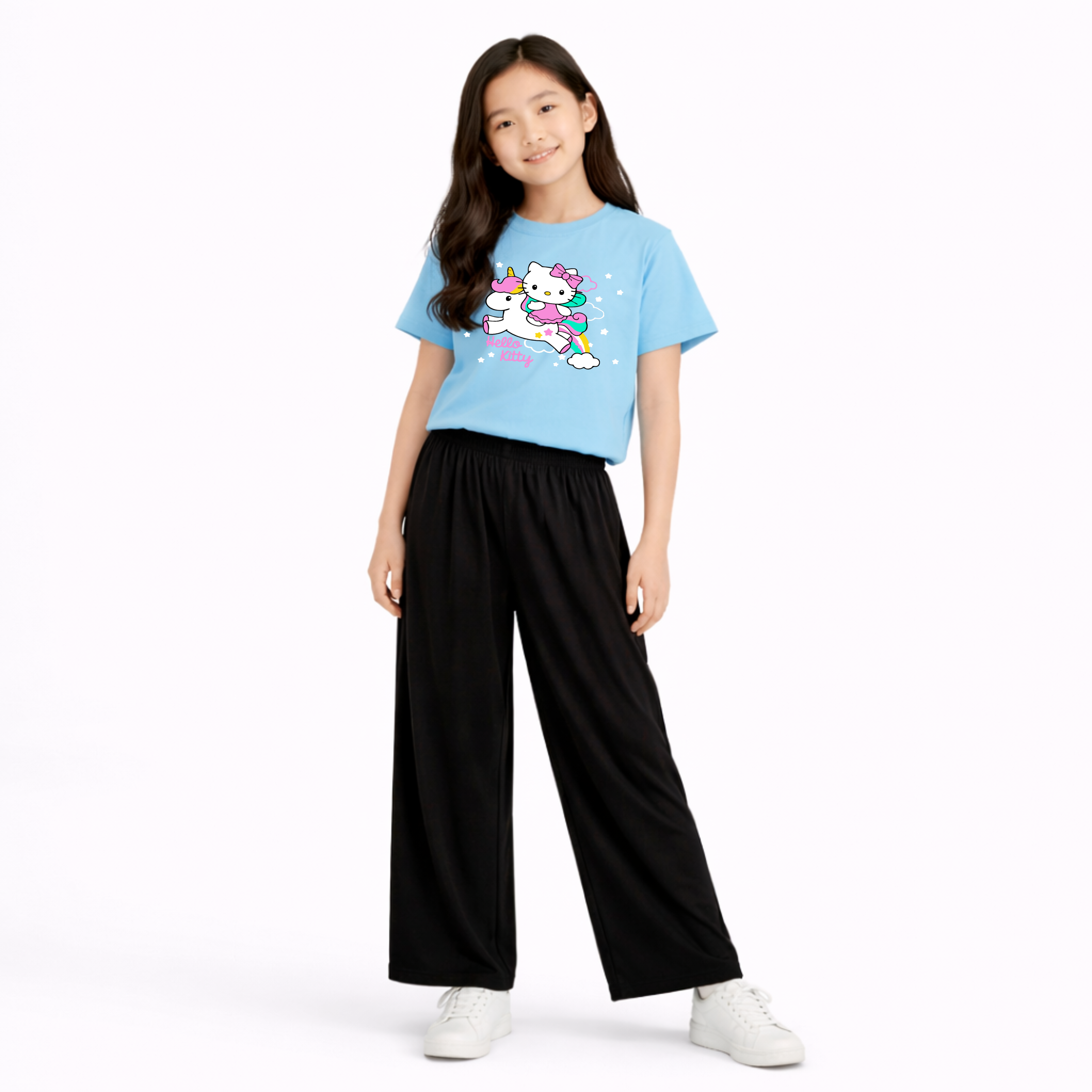 Kids Summer Hello kitty Printed 2 Pcs Set Soft Jersey Fabric