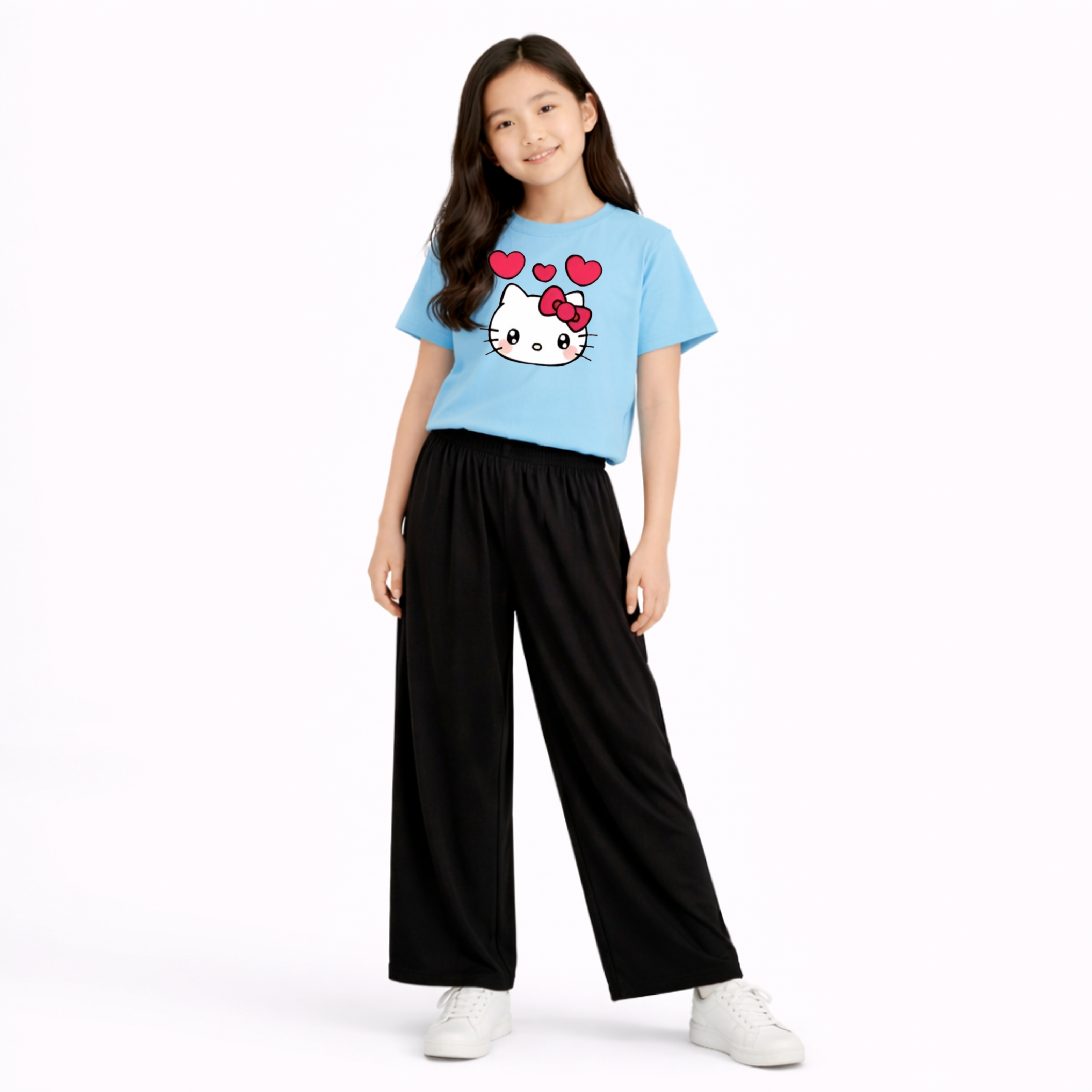 Kids Summer kitty Printed 2 Pcs Set Soft Jersey Fabric