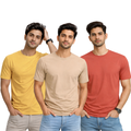Pack Of 3 Plain Colors Half Sleeves T Shirts For Mens