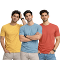 Pack Of 3 Plain Colors Half Sleeves T Shirts For Mens