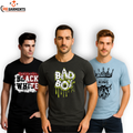 Pack Of 3 Printed  Half Sleeves T Shirts For Men's