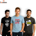 Pack Of 3 Printed  Half Sleeves T Shirts For Men's
