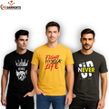 Pack Of 3 Printed  Half Sleeves T Shirts For Men's