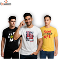 Pack Of 3 Printed  Half Sleeves T Shirts For Men's
