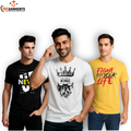 Pack Of 3 Printed Half Sleeves T Shirts For Men's