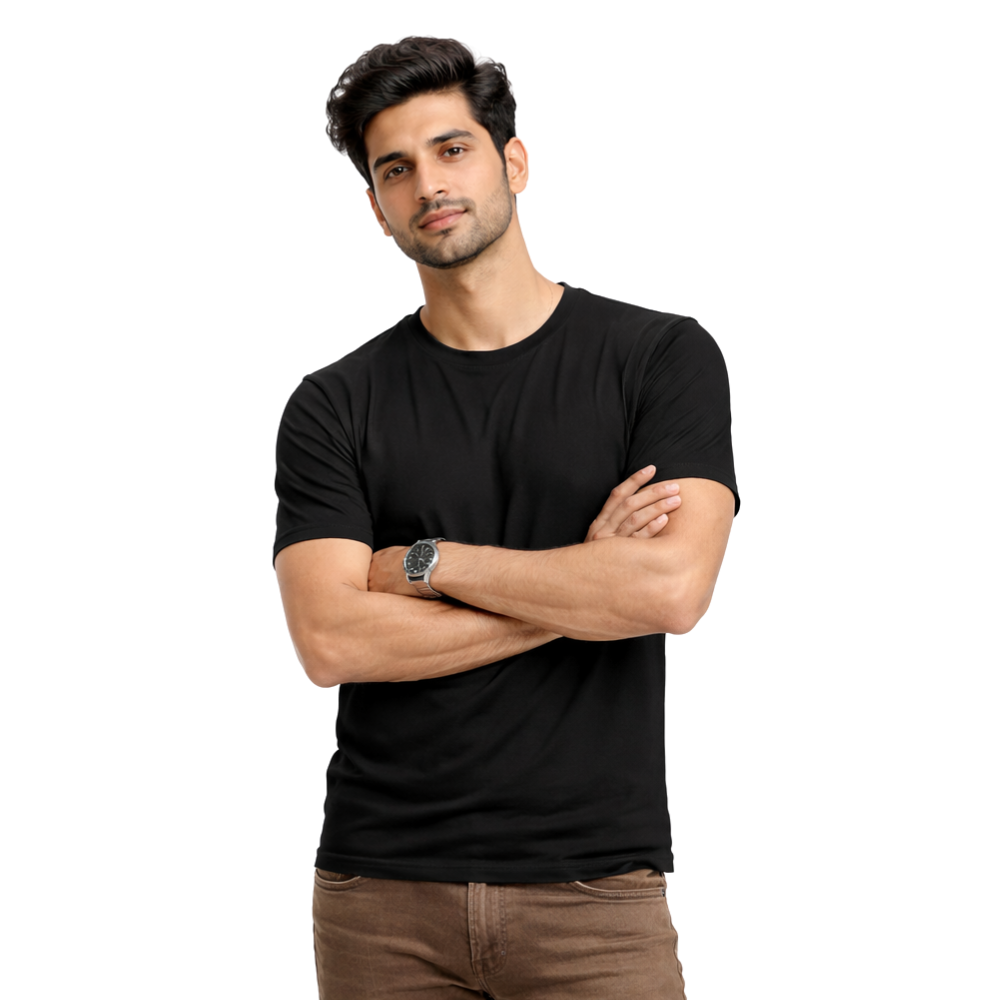Plain Colors Half Sleeves T Shirts For Mens