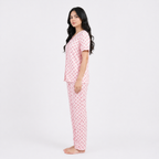 Summer Crinkled Heart Print Pajama Set