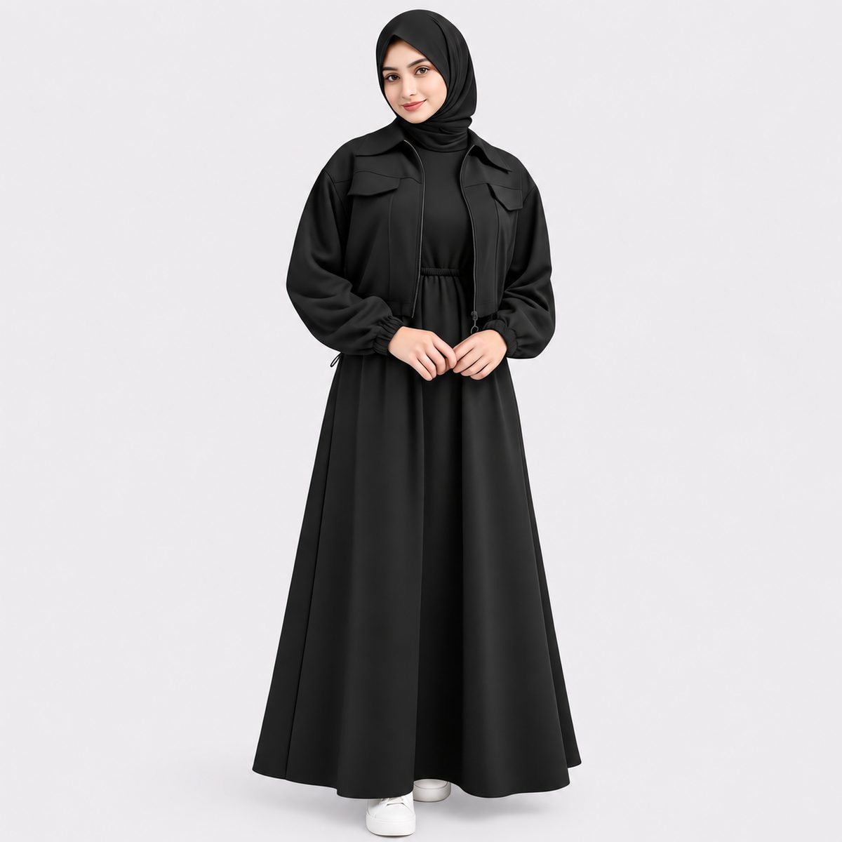 Urban Fleece Zip Jacket & Flared Maxi Dress Set  Women's 2-Piece