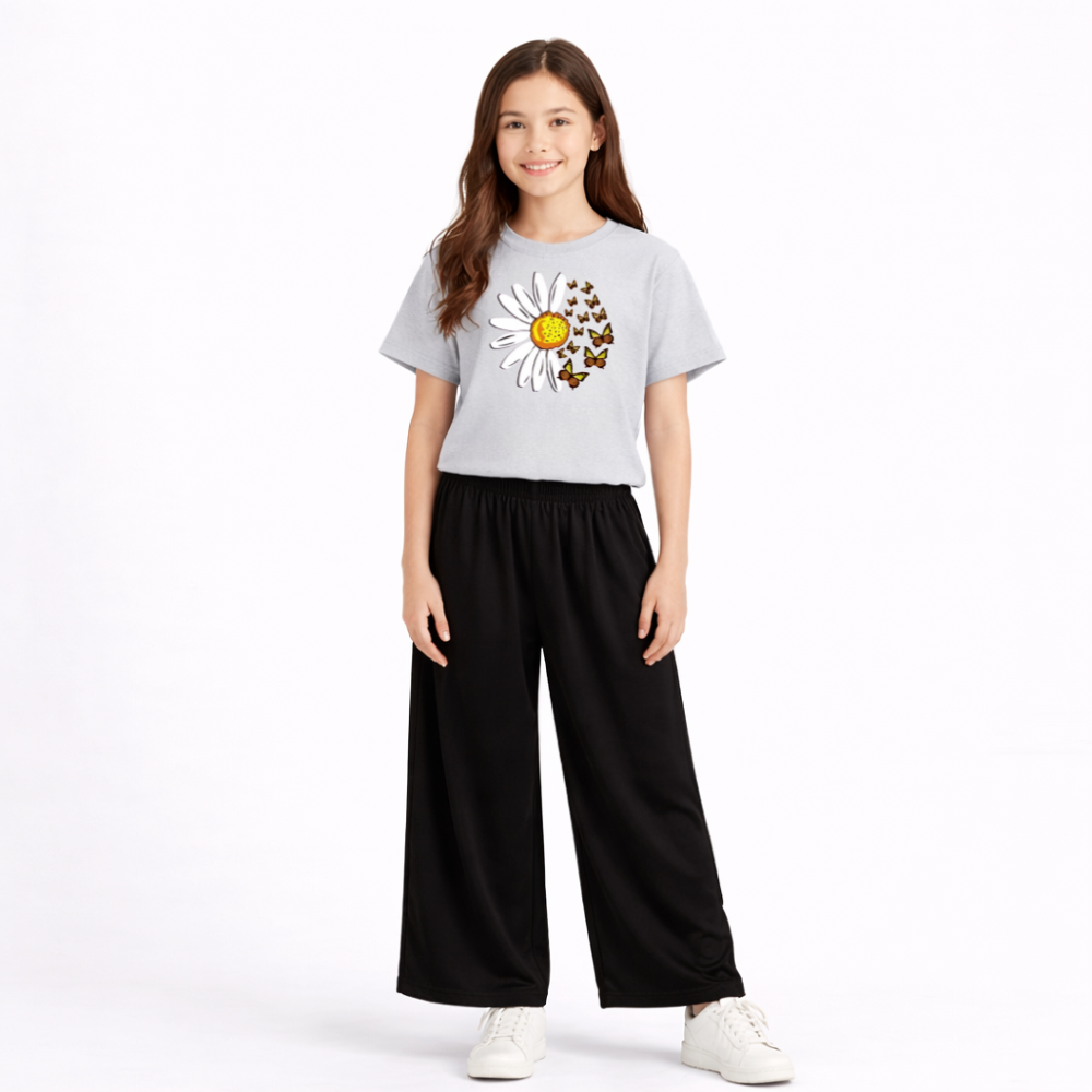 Kids Summer Sunflower Printed 2 Pcs Set Soft Jersey Fabric