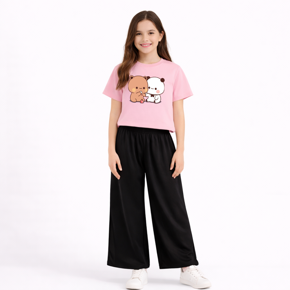 Kids Summer Bubu Dudu Printed 2 Pcs Set Soft Jersey Fabric