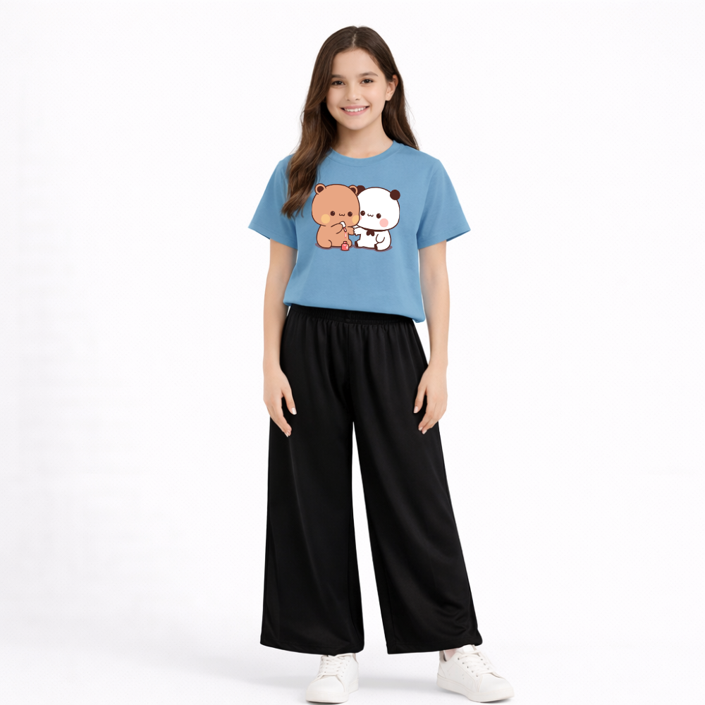 Kids Summer Bubu Dudu Printed 2 Pcs Set Soft Jersey Fabric