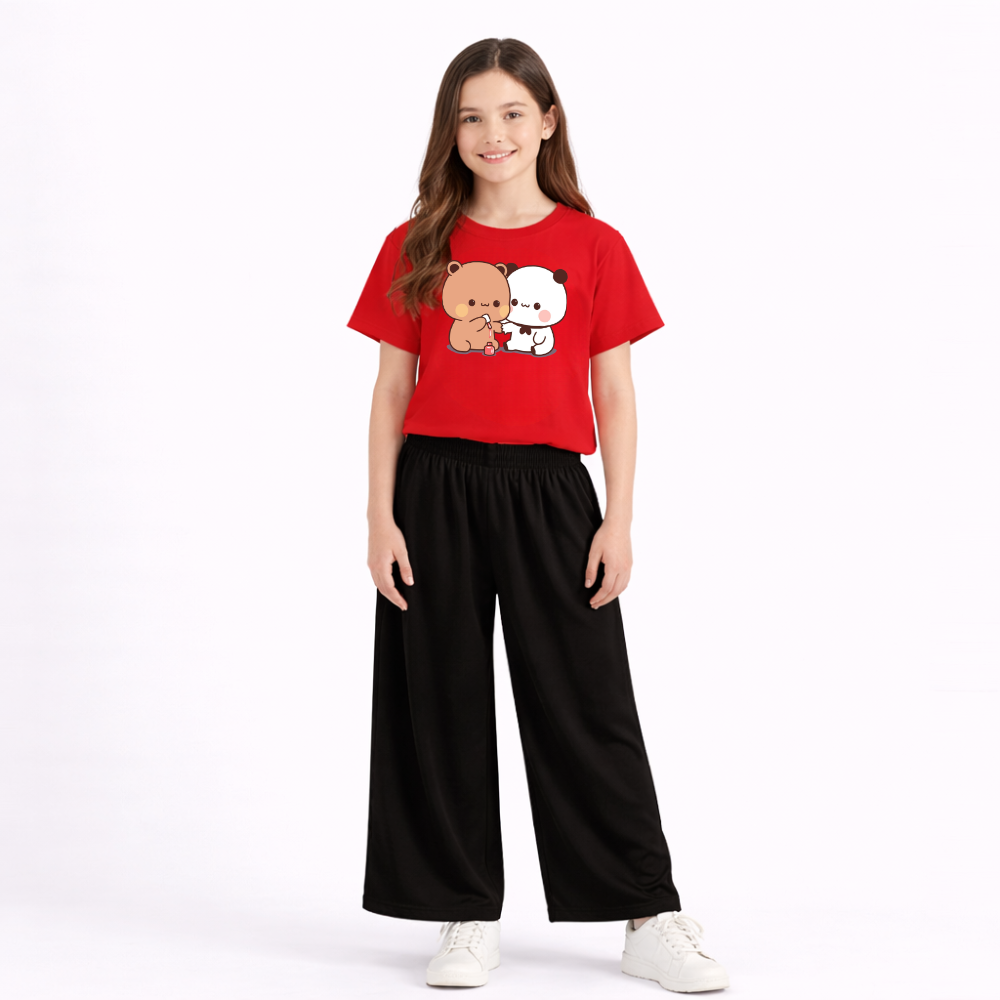 Kids Summer Bubu Dudu Printed 2 Pcs Set Soft Jersey Fabric