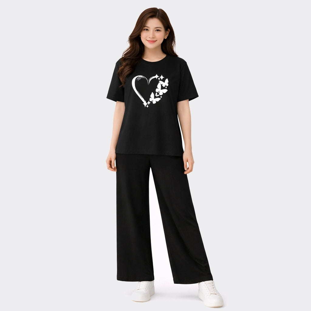 Buy Butterfly Heart PJ Set Women Nightwear Online Pakistan COD - MK Garments