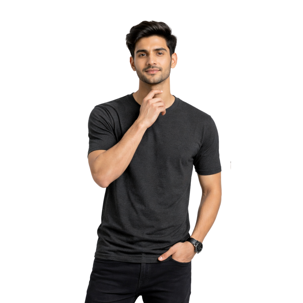 Plain Colors Half Sleeves T Shirts For Mens